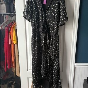 Abercrombie & Fitch Black Floral High Low Dress